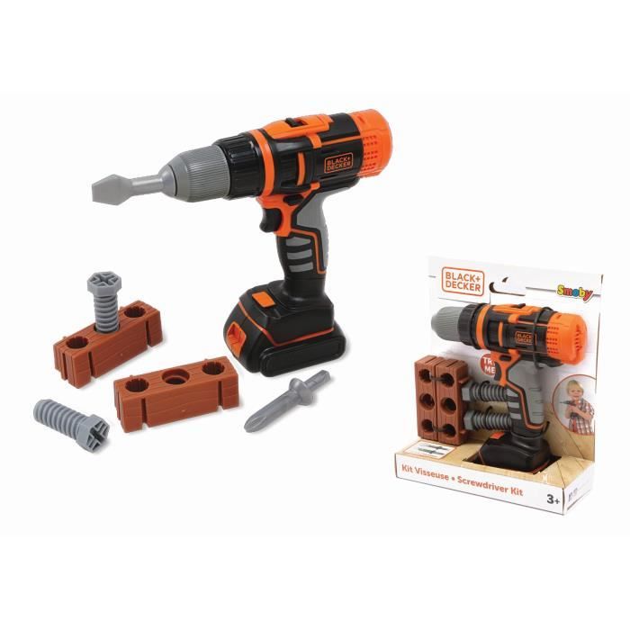 Smoby - Black+Decker - Perceuse Visseuse Mécanique