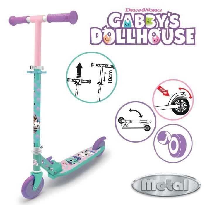 Smoby - Patinette Gabby et la Maison Magique - 2 roues - Pliables -