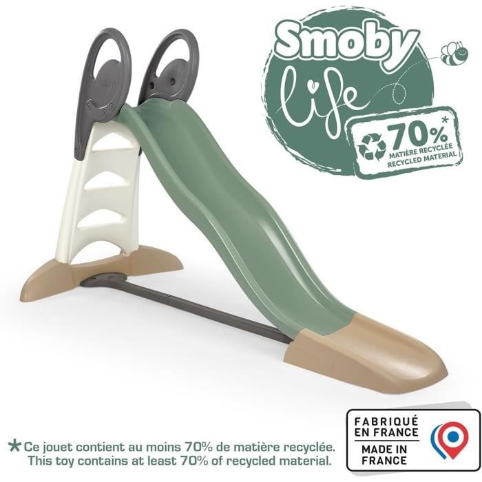 Smoby Life - Toboggan XL - Glisse double vague 2m30 - 70% matériaux recyclés - Fabriqué en France