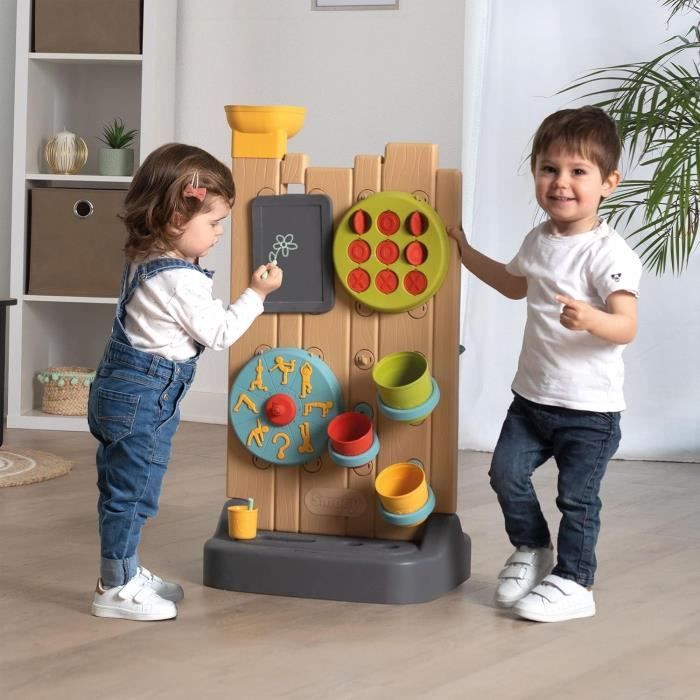 Smoby - Mur d'activités enfant - Circuit de balles + circuit d'eau - 6 jeux différents - Dés 2ans