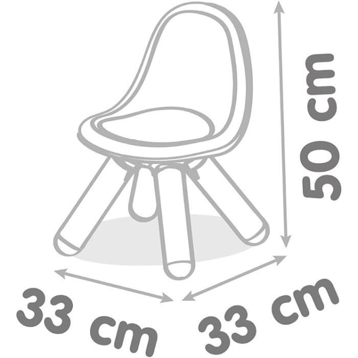 Smoby - Chaise enfant Jaune- Extérieur et Intérieur - H27cm - Fabrication française