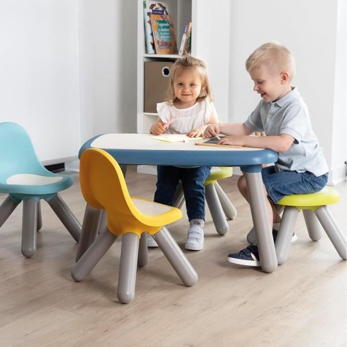 Smoby - Table enfant - Bleu - Extérieur Intérieur - Traitement Anti-UV - Fabriquer en France