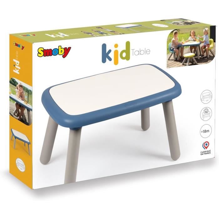 Smoby - Table enfant - Bleu - Extérieur Intérieur - Traitement Anti-UV - Fabriquer en France