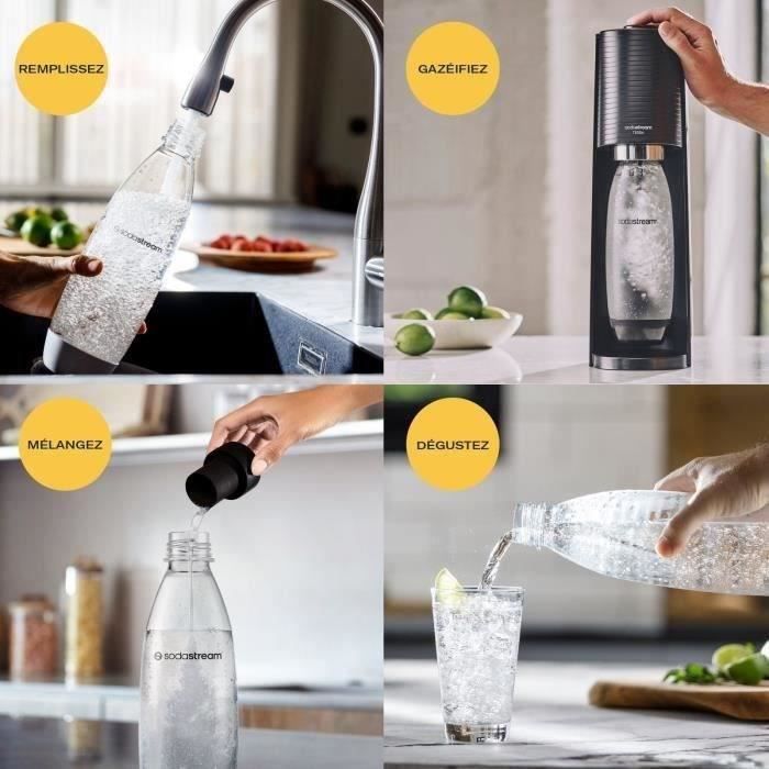 Machine a soda et eau gazeuse Sodastream TERRA Noire + 1 bouteille compatible Lave Vaisselle