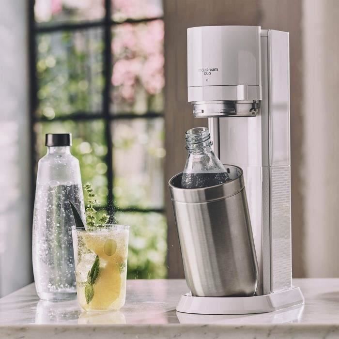 Machine a soda et eau gazeuse Sodastream DUO Blanche + 2 carafes + 2 bouteilles