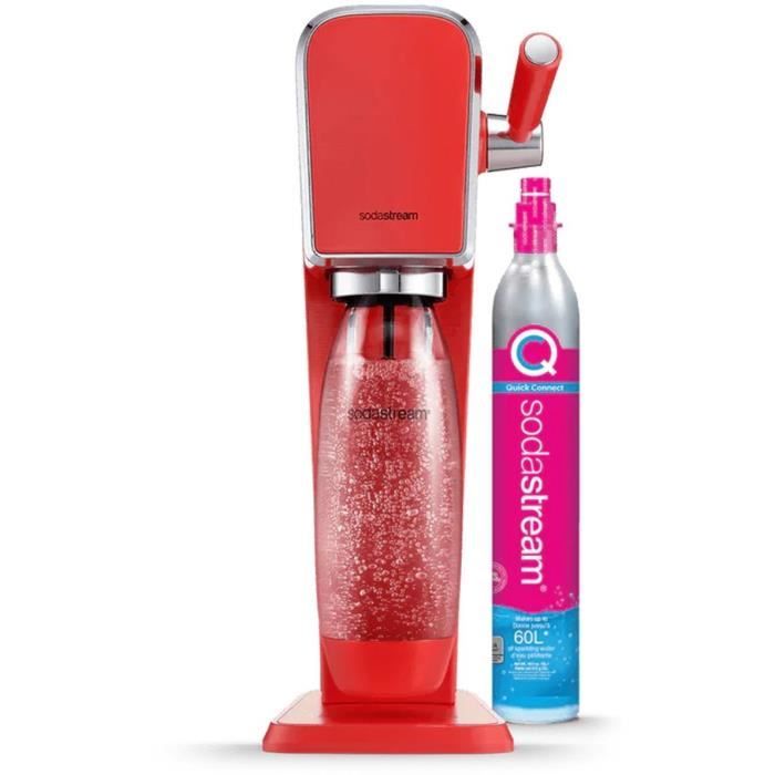 Machine a eau pétillante - SODASTREAM - ART Mandarine - Avec 1 bouteille 1L, compatible lave-vaisselle + 1 recharge de gaz 60L