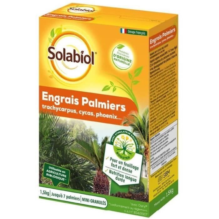 SOLABIOL SOPALMY15 Engrais palmiers et plantes mediterraneennes 1,5 Kg, Utilisable en Agriculture Biologique