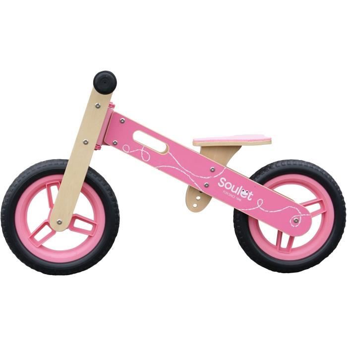 Draisienne - SOULET - 5530 - en bois FSC - Roues pleines - Rose