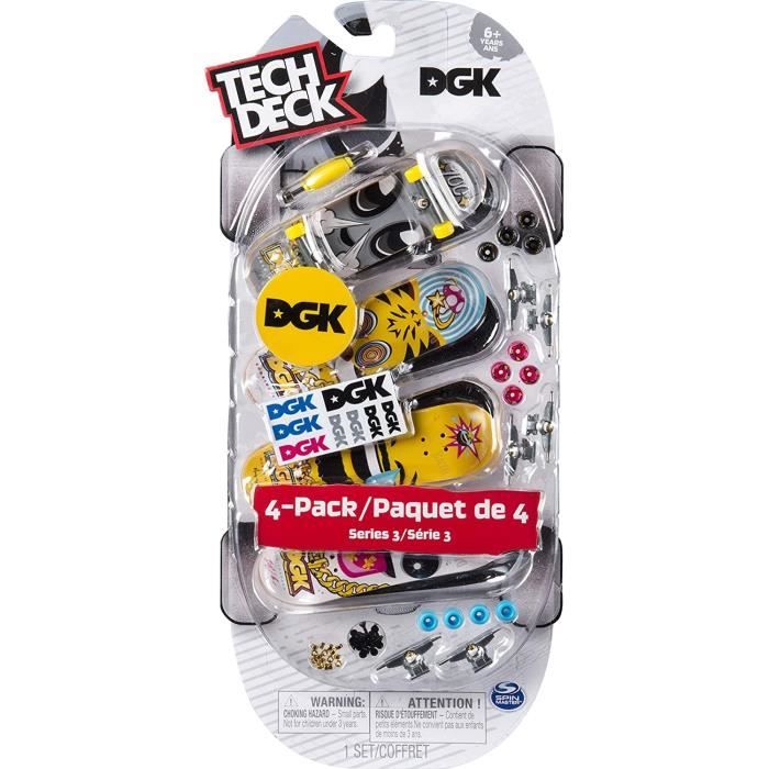 Pack 4 Finger Skates Tech Deck - Planches a roulettes a customiser 96 mm - Modele aléatoire