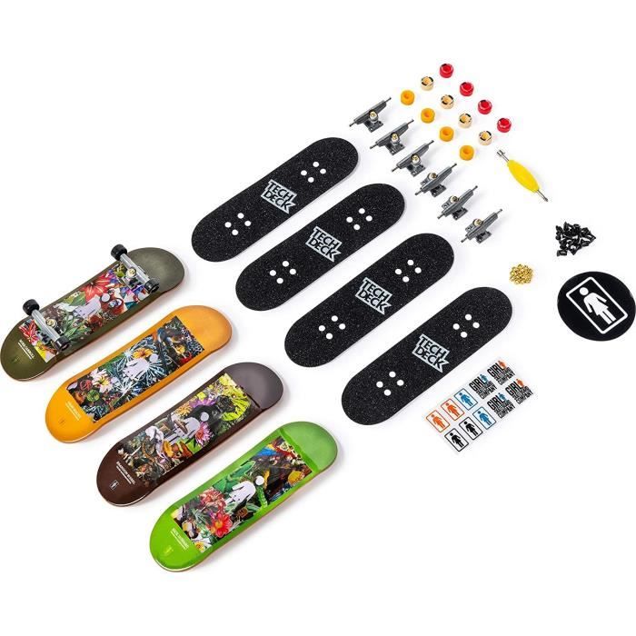 Pack 4 Finger Skates Tech Deck - Planches a roulettes a customiser 96 mm - Modele aléatoire