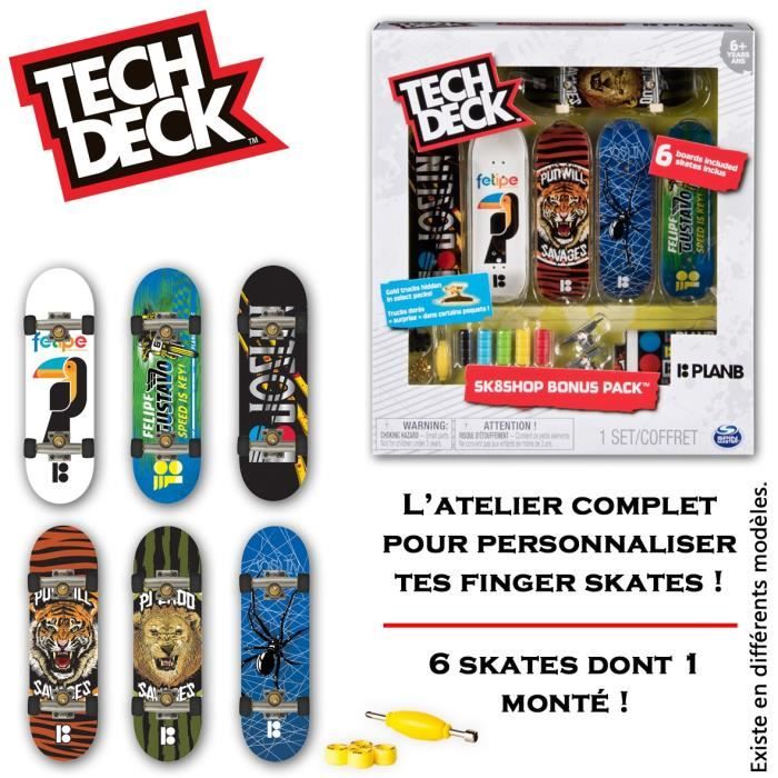 Pack Finger Skate - Tech Deck - Skate Shop Bonus - Jaune - Mixte - 6 ans et plus