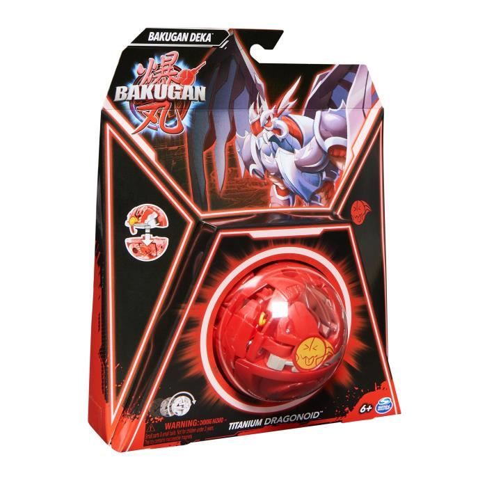 BAKUGAN - PACK 1 Bakugan DEKA - Rouge - Figurine d'action et jeu d'adresse pour enfant