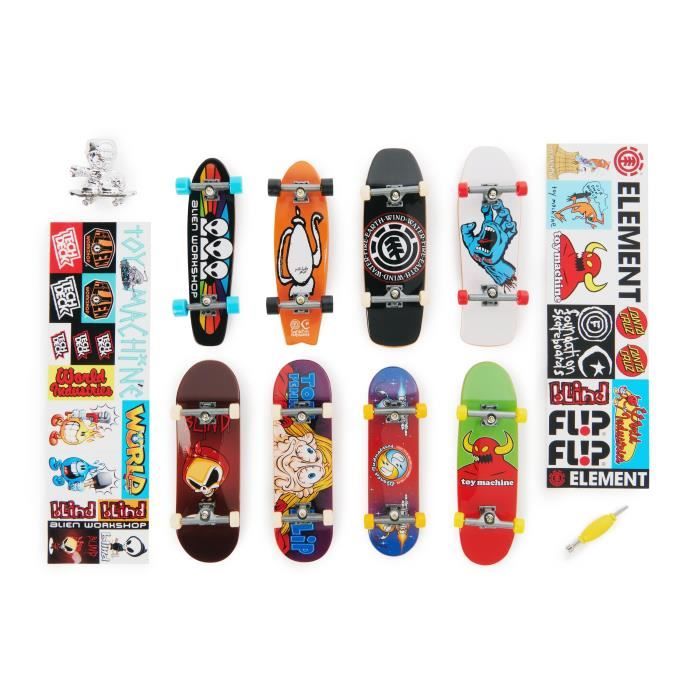 Tech Deck - Coffret 25e Anniversaire - 8 finger skates - Mixte - Blanc - Autocollants inclus