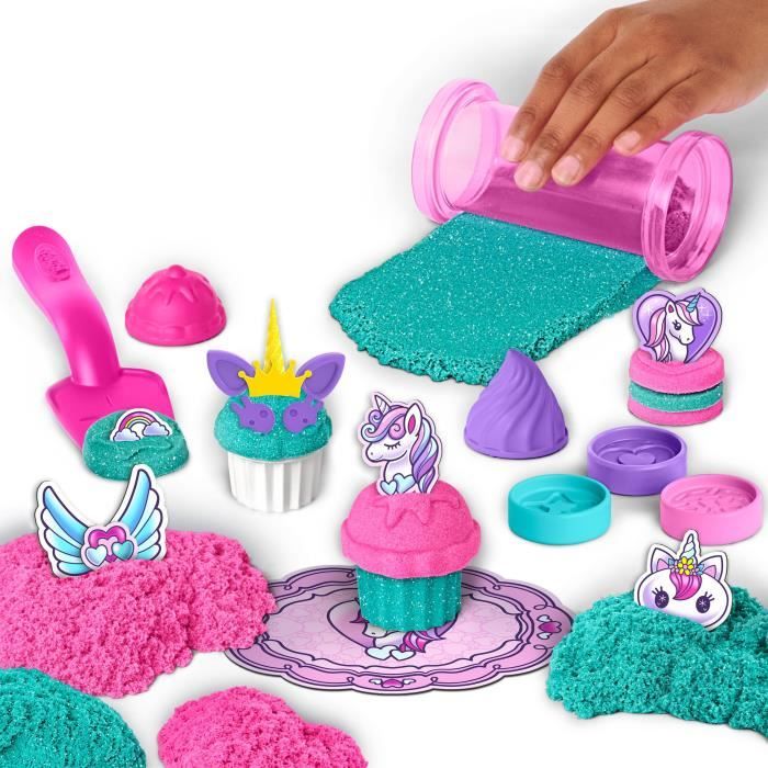 Jeu de sable a modeler - SPIN MASTER - Coffret Pâtisserie Licorne - 453g - Pailleté et néon