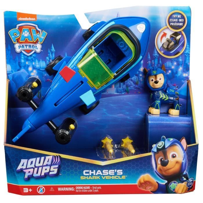 Véhicule + Figurine Chase Aqua Pups La Pat' Patrouille - Paw Patrol - Des 3 ans