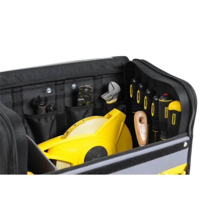 Sac a outils Softbag a roulettes STANLEY - 1-97-515 - 46 cm - Noir, Gris et Jaune - Matiere durable