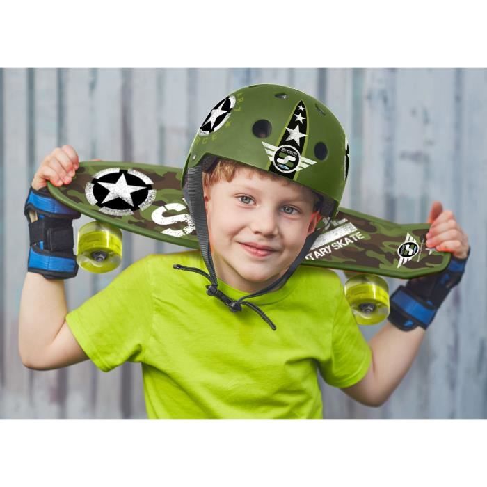 Casque Skate STAMP Skids Control Military Star - Mixte - Taille 53/57 cm - Vert