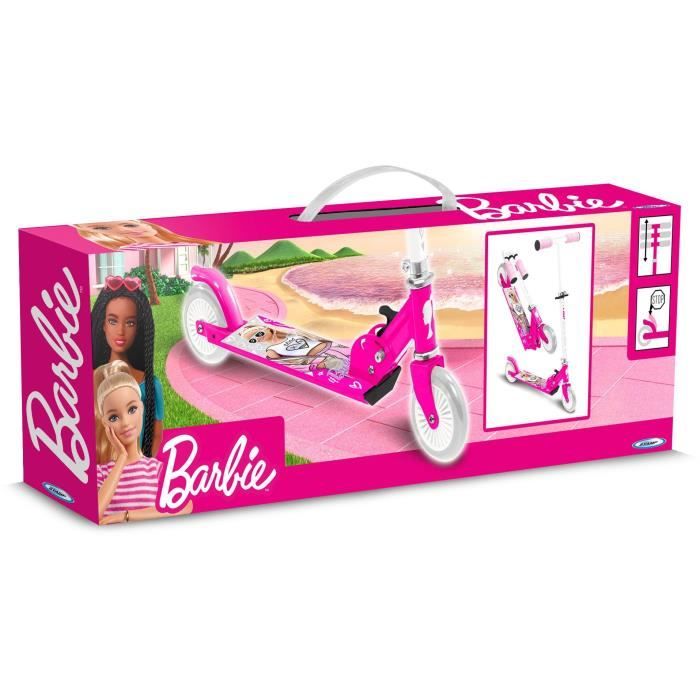 Trottinette pliable - STAMP - Barbie - Pour enfant a partir de 4 ans - Roulement a billes ABEC 5