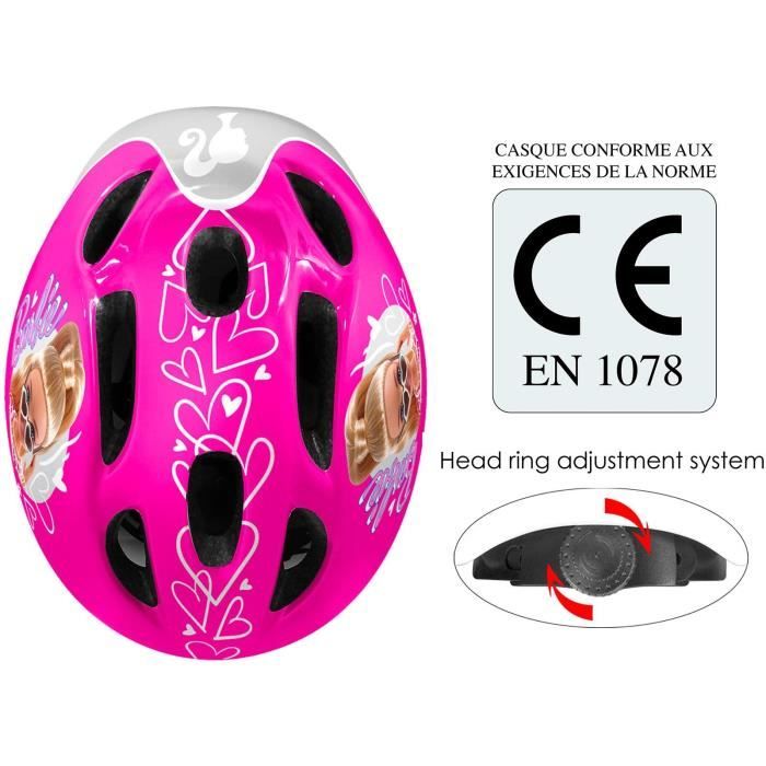 Casque de vélo STAMP - Barbie - Taille ajustable - Confortable - Rose