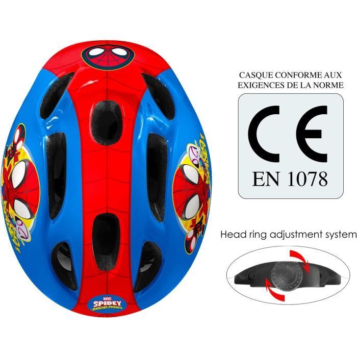 Casque de vélo STAMP - modele Spidey pour enfant garçon - tour de tete réglable et confortable