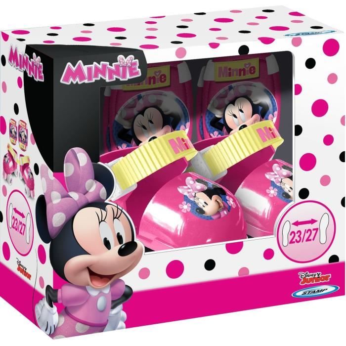 Set patins a roulettes + protections DISNEY MINNIE - Fille - Taille ajustable - Rose