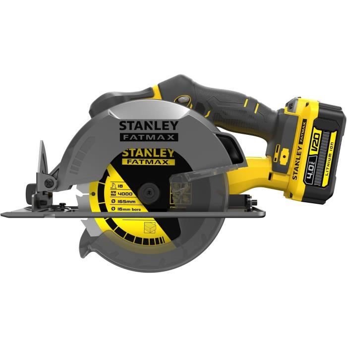 Scie Circulaire - STANLEY FATMAX V20 - SFMCS500M2K-QW - 165 mm - Lithium 18V - 2 Batteries 4Ah