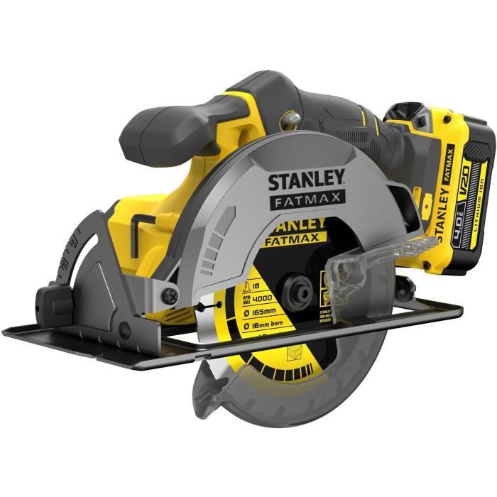 Scie Circulaire - STANLEY FATMAX V20 - SFMCS500M2K-QW - 165 mm - Lithium 18V - 2 Batteries 4Ah