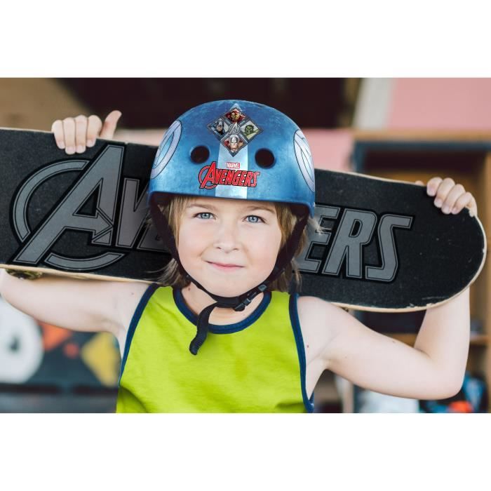 Casque Skate Avengers - STAMP - Taille 54-60 cm - Enfant - Noir