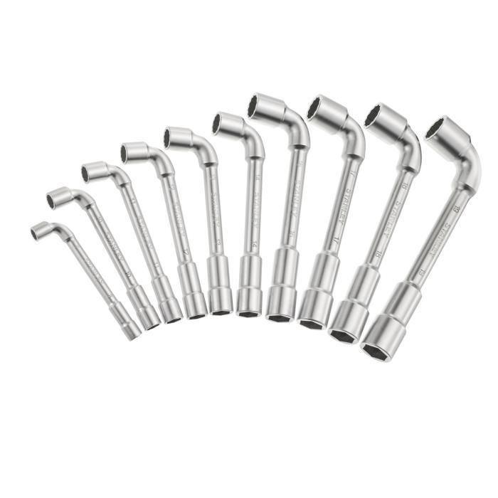 Jeu de 10 clés a pipe débouchées 6x12 pans STANLEY - 1-17-387 - Acier chrome vanadium