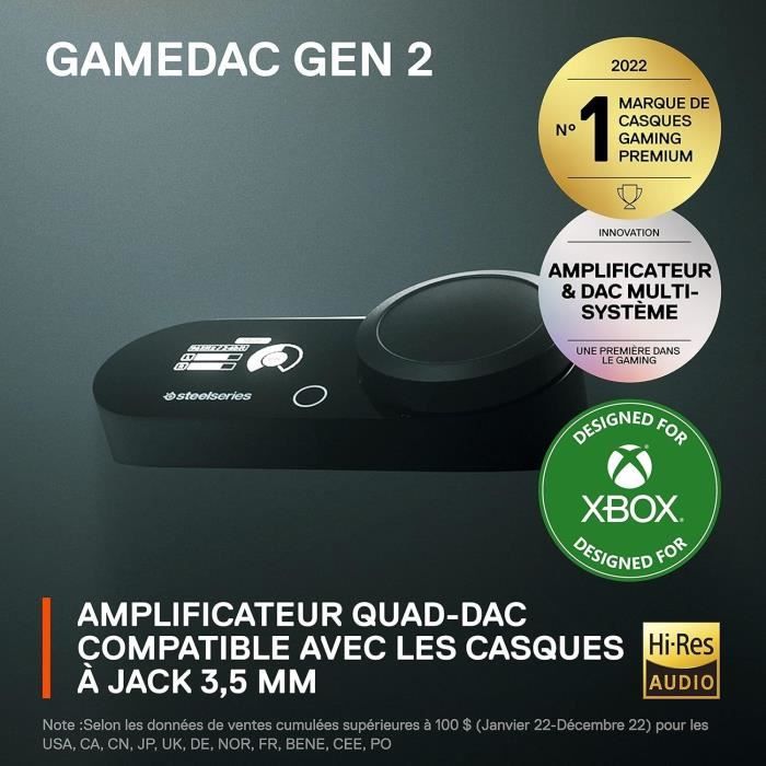 Amplificateur Hi-Res Audio - STEELSERIES - GAME DAC GEN 2 Xbox - Noir