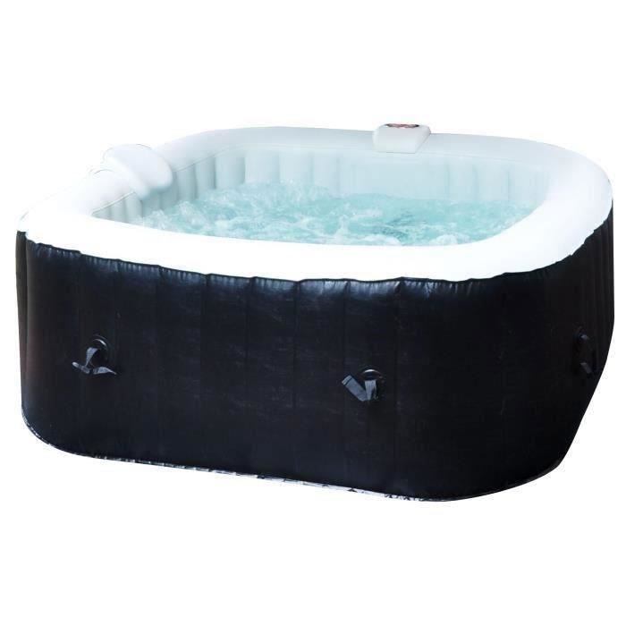 Spa gonflable SUNSPA - AC01 - 157 x 67 cm - 4 places - Carré (Livré avec filtre, cadenas, tapis de sol et couverture)