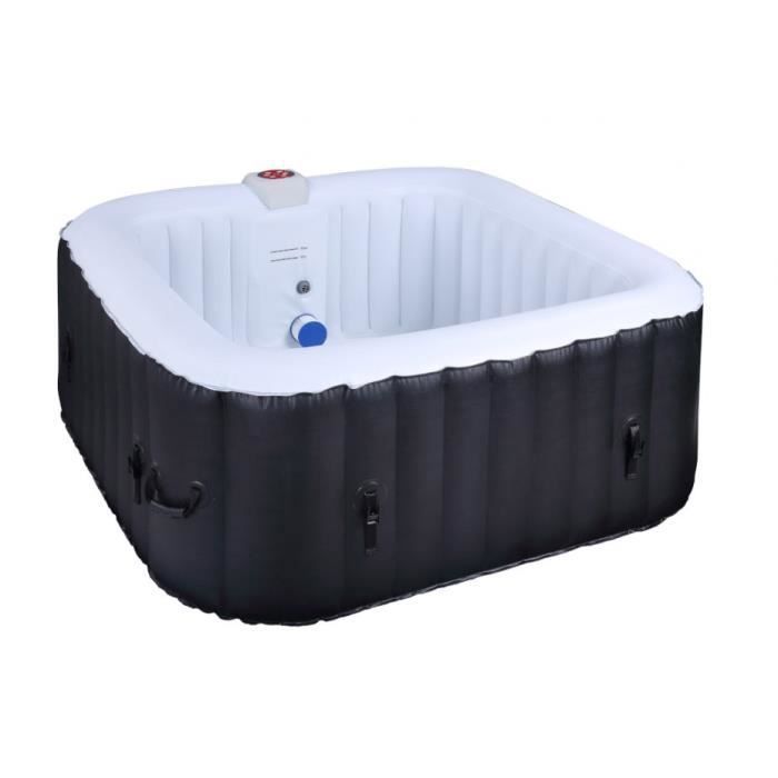 Spa gonflable SUNSPA - AC01 - 157 x 67 cm - 4 places - Carré (Livré avec filtre, cadenas, tapis de sol et couverture)