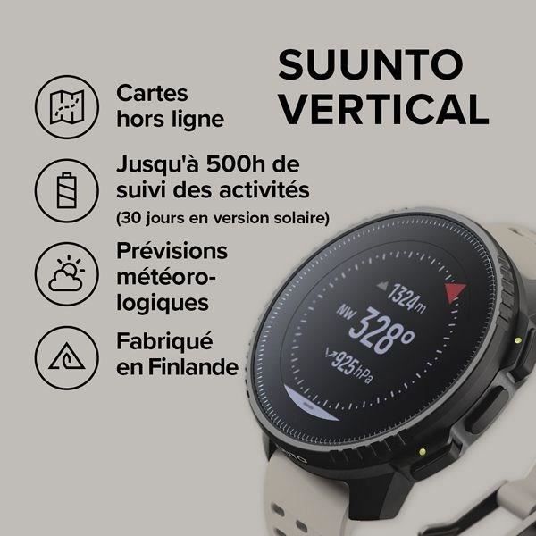 Montre connectée sport GPS - ALTIMETRE - SUUNTO VERTICAL BLACK SAND - Diametre écran 49 mm