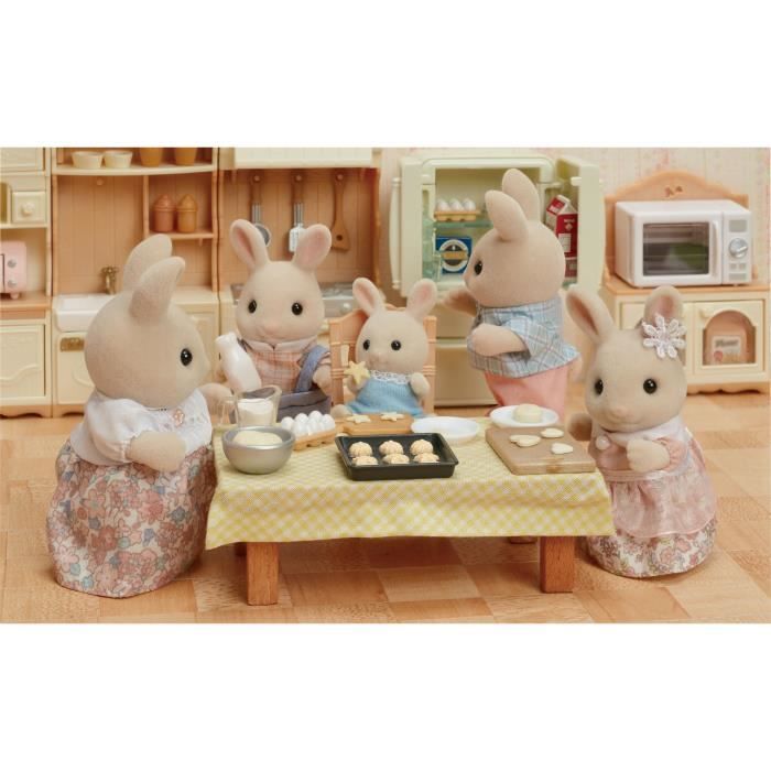 Poupée - SYLVANIAN FAMILIES - La famille Lapin Creme - Articulée et habillée avec soin