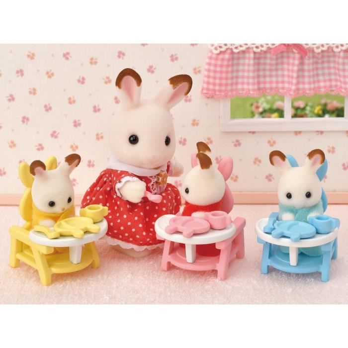 Poupée Les triplés lapin chocolat et accessoires puériculture - SYLVANIAN FAMILIES - Jaune - Pour Enfant