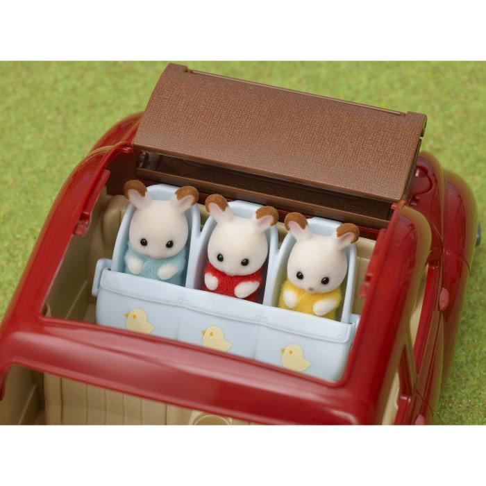 Poussette triple SYLVANIAN FAMILIES - Pour Enfant - Le village - Avec couverture amovible - Des 3 ans