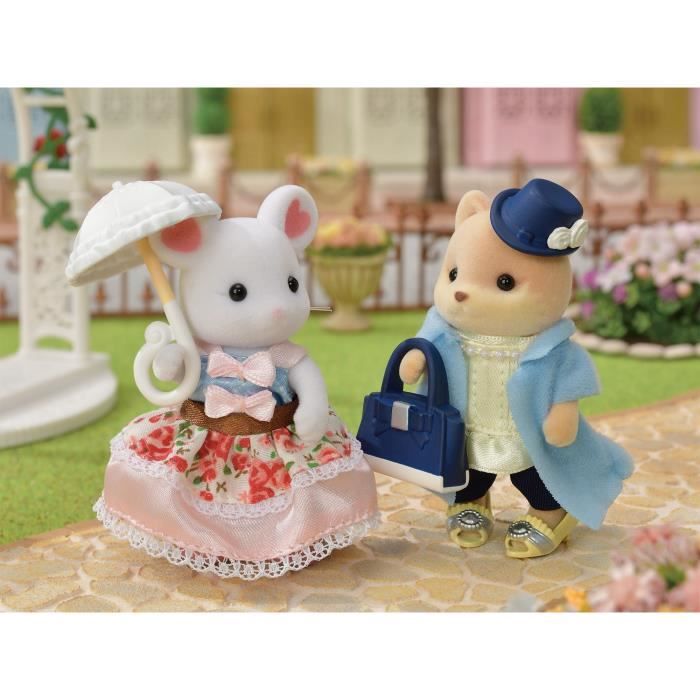 Figurines miniatures - SYLVANIAN FAMILIES - La valisette de mode et grande soeur Chien caramel