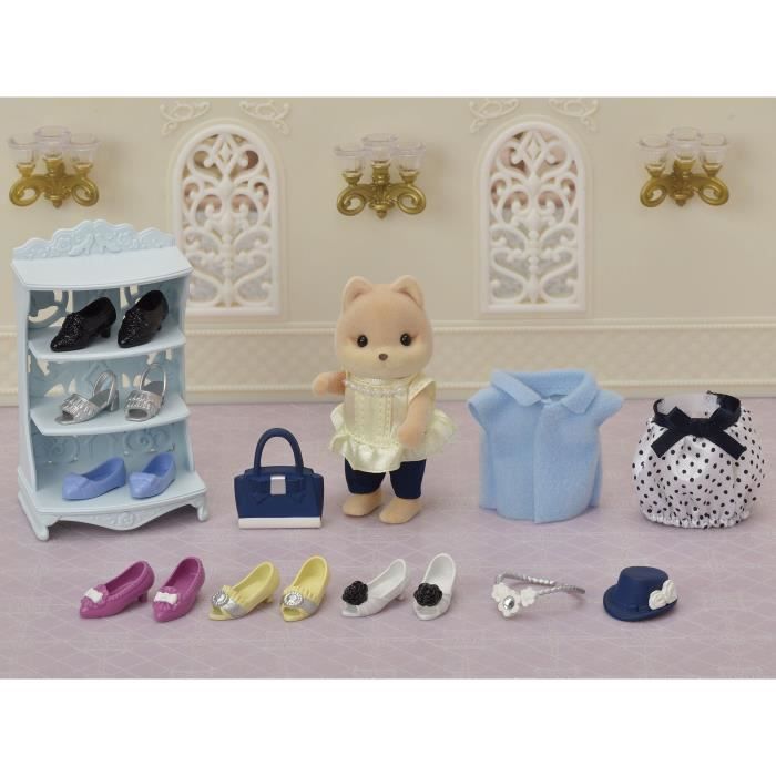 Figurines miniatures - SYLVANIAN FAMILIES - La valisette de mode et grande soeur Chien caramel