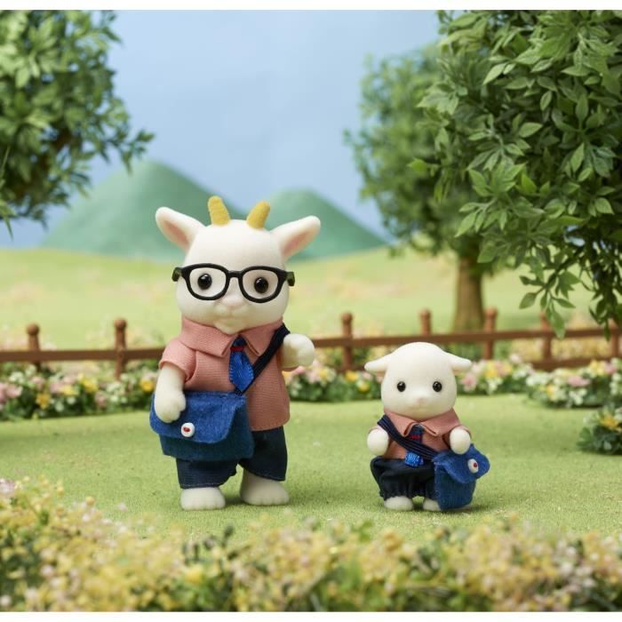 Figurines miniatures - SYLVANIAN FAMILIES - La famille Chevre - 4 personnages articulés et habillés avec soin