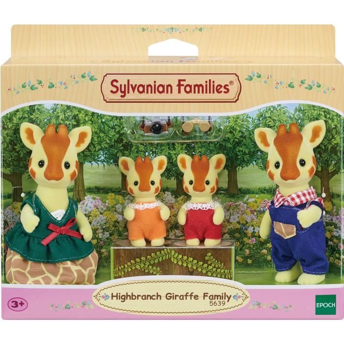 SYLVANIAN FAMILIES - Famille Girafe - 4 personnages articulés - Orange - Mixte