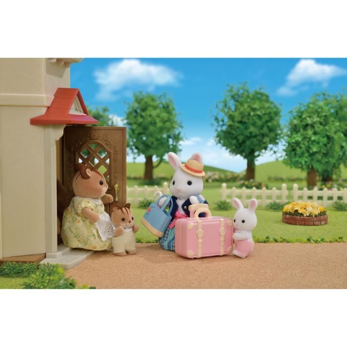 Figurine miniature - Maman Lapin neige et sa valise de weekend - SYLVANIAN FAMILIES