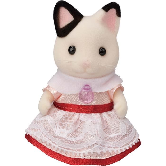 Figurines miniatures - SYLVANIAN FAMILIES - 5646 - La fille Chat bicolore et son goûter d'anniversaire