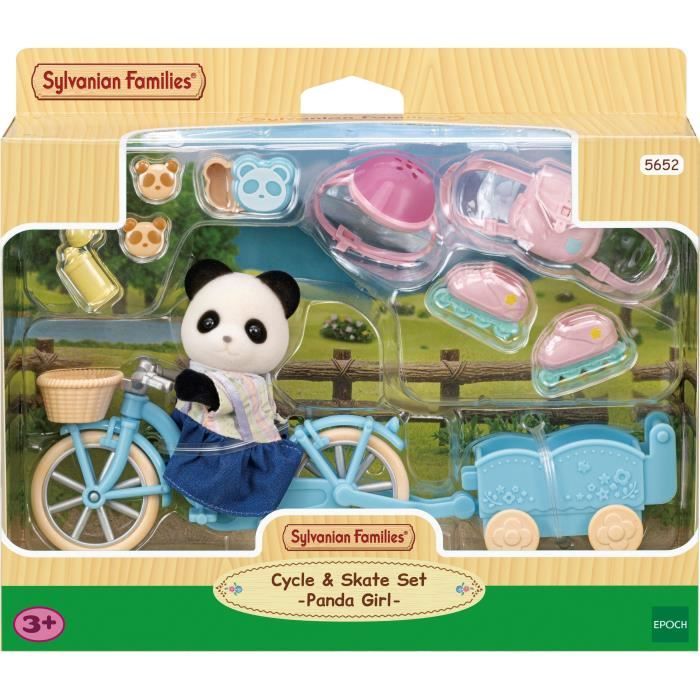 La fille panda, son vélo et sa remorque - SYLVANIAN FAMILIES - 5652 - Pour enfant a partir de 3 ans