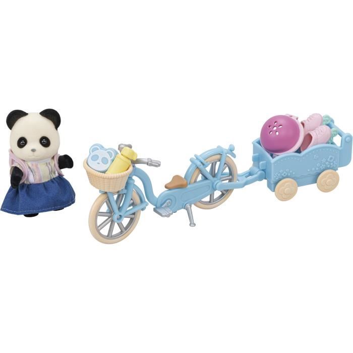 La fille panda, son vélo et sa remorque - SYLVANIAN FAMILIES - 5652 - Pour enfant a partir de 3 ans