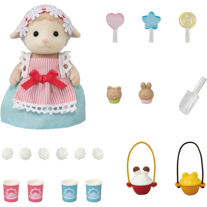 Figurine miniature - SYLVANIAN FAMILIES - La maman mouton et son stand de popcorn