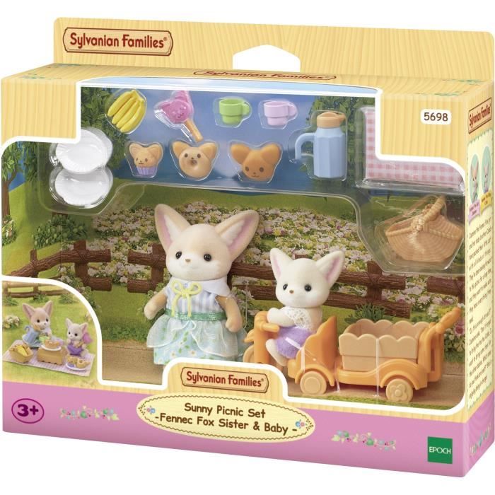 Set de pique-nique Fennec - SYLVANIAN FAMILIES - 2 personnages, vélo et accessoires