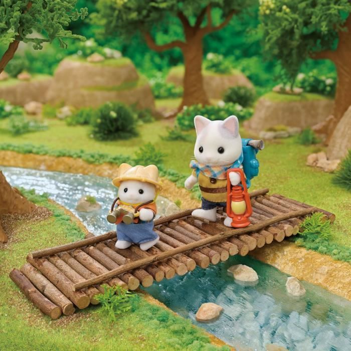 Figurines Articulées - SYLVANIAN FAMILIES - Fils et Bébé Chat Latté - Aventure en Foret Secrete