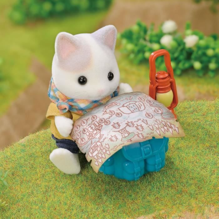 Figurines Articulées - SYLVANIAN FAMILIES - Fils et Bébé Chat Latté - Aventure en Foret Secrete