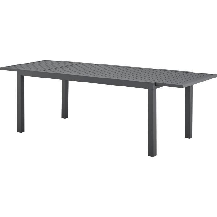 Table de jardin extensible 6 a 8 personnes - Structure et plateau en aluminium - L 180-240 x P 90 x H 75 cm