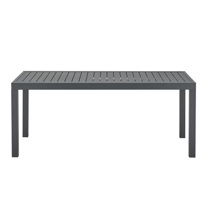 Table de jardin extensible 6 a 8 personnes - Structure et plateau en aluminium - L 180-240 x P 90 x H 75 cm